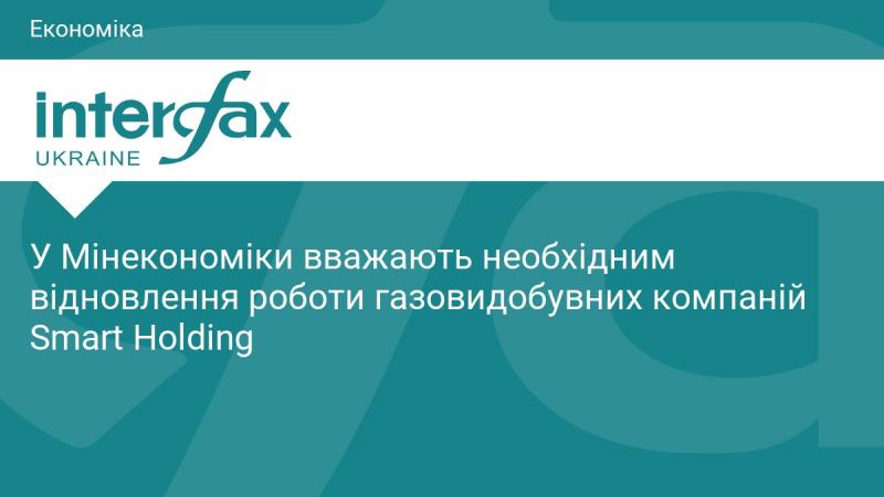 У Міністерстві економіки вважають, що важливо відновити діяльність газовидобувних підприємств Smart Holding.