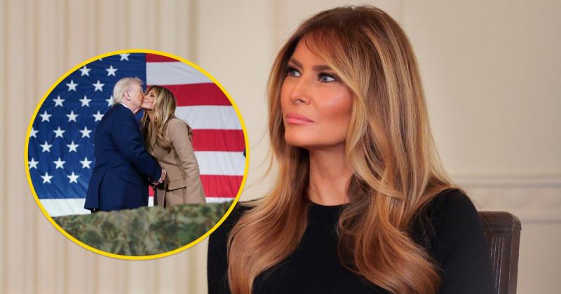 Чи неприємний їй цей момент? Незграбний поцілунок Трампа з Меланією став предметом активних дискусій у соціальних мережах.